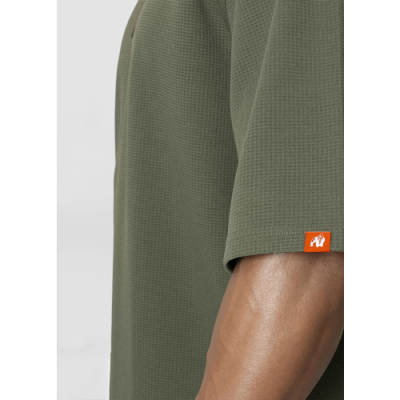 Idaho Oversized Waffle T-Shirt - Army Green 5