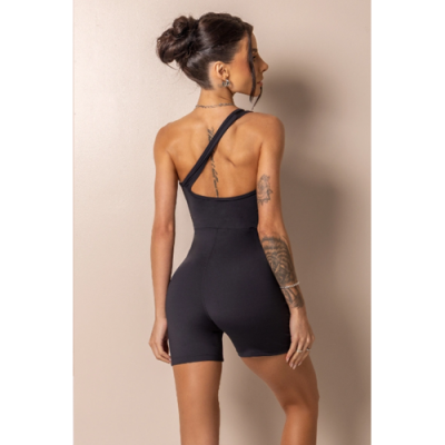 Posh Black Asymmetrical Fitness Romper 3