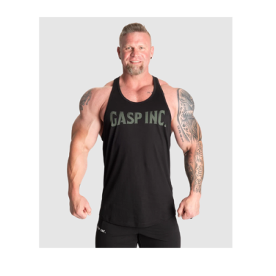 Gasp Essential T-Back BLACK GREEN 1