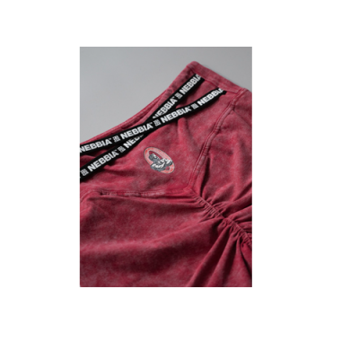 Washed High Waisted Leggings Shorts HERITAGE Red 780 11