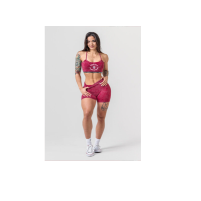 Washed High Waisted Leggings Shorts HERITAGE Red 780 2