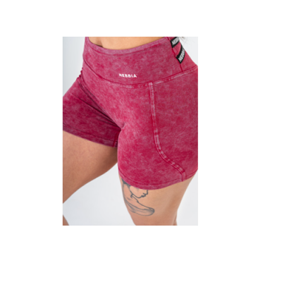 Washed High Waisted Leggings Shorts HERITAGE Red 780 9