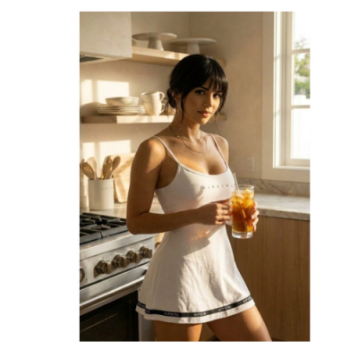 White Fitness Outsider Dress with Shorts 4